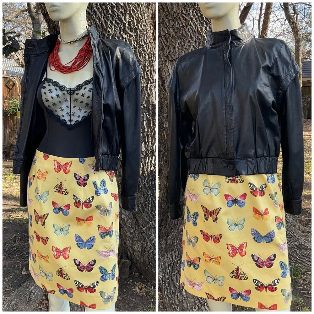 Vintage 80’s Soft Black Leather Jacket Ann Taylor biker Jacket